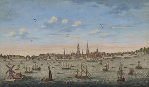 Et østperspektivbillede af Philadelphia, 1778 af John Carwitham