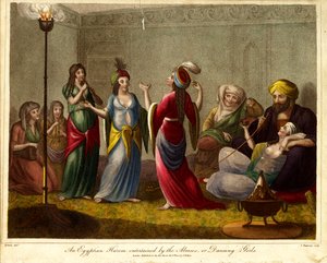 Egyptisk harem underholdt af almeerne eller dansepigerne af John Chapman