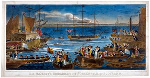 Hans Majestæts indskibning i Greenwich, til Skotland, 1822.