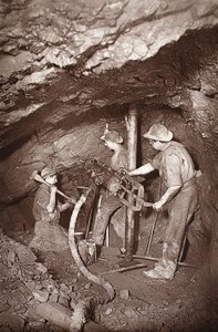 En stenborende ende, East Pool-mine, illustration fra 