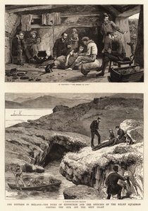 Nøden i Irland, hertugen af Edinburgh og officererne fra Relief Squadron besøger de syge ud for vestkysten af John Charles Dollman