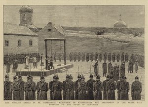 Nihilistprocesserne i Skt. Petersborg, henrettelse af Kviatkovsky og Presniakov i Peter Paul-fæstningen den 5. november 1880