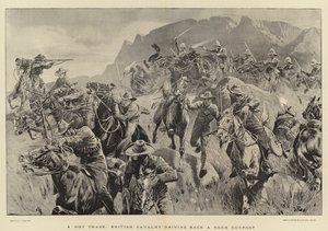 En Hot Chase, britisk kavaleri, der kører tilbage en Boer Outpost