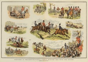 Skitser i jagtmarken, et 40 minutters løb med hundene (chromolitho)