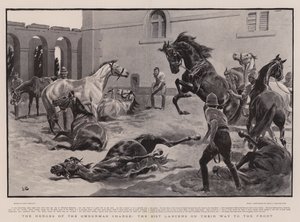 The Heroes of the Omdurman Charge, de 21. Lancers på vej mod fronten af John Charlton