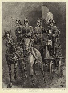 Den internationale brandmandsturnering ved Landbrugshallen, den portugisiske brigade kører forbi af John Charlton