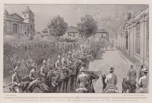 Overgivelsen af Santiago, der hejser USA