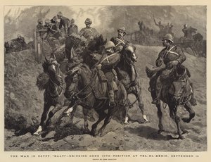 Krigen i Egypten, stop!, bringer våben i stilling ved Tel-el-Kebir, 13. september af John Charlton