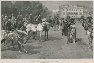 Venter på prinsessen: en skitse i Rotton Row, Hyde Park, London af John Charlton
