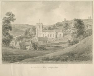 Alton - Kirke og huse: sepia tegning af John Chessell Buckler