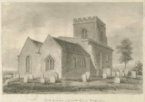 Draycott in the Moors Church: sepia drawing, 1841dani af John Chessell Buckler