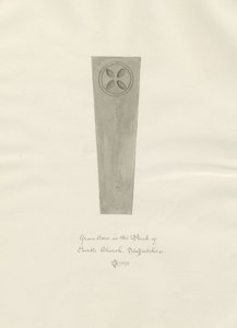 Enville Kirke - Gravsten: sepia tegning af John Chessell Buckler