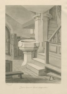 Skrifttype i Cannock Church: sepia-tegning, 1841