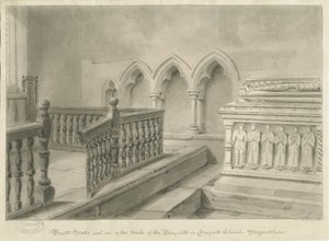 Interior of Draycott in the Moors Church: sepia drawing, 1841dani af John Chessell Buckler