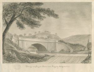 Kingsley - Bridge at Froghall: sepia drawing, 1841dani af John Chessell Buckler
