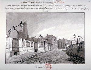 London Bridge, Southwark, London, 1827 af John Chessell Buckler
