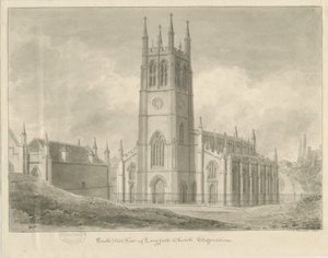 Longport Church -St. Pauls: sepia tegning af John Chessell Buckler