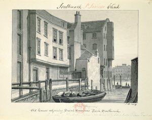 Gamle huse, der støder op til St. Saviour