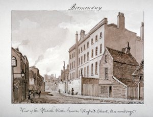 Parish Work House, Tanner Street, Bermondsey, London, 1828. af John Chessell Buckler