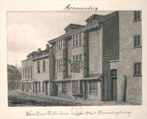Three Tuns Public House i Jacob Street, Bermondsey af John Chessell Buckler