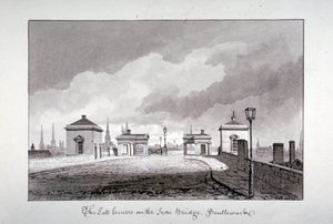 Betalingshuse på Southwark Bridge, London, 1827. af John Chessell Buckler
