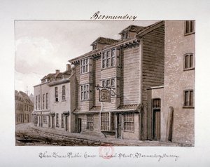 Udsigt over Three Tuns offentlige hus på Jacob Street, Bermondsey, London, 1828 af John Chessell Buckler