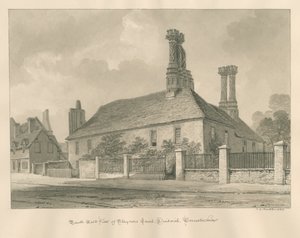 Worcestershire - Droitwich - Staynors Court: sepia-tegning, 1833 af John Chessell Buckler