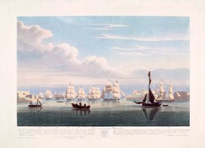 Hollandske handelsskibe, der forlader Portsmouth, 2. juni af John Christian (after) Schetky