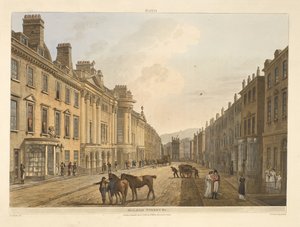 Milsom street.Bath, illustreret med en række synspunkter, fra tegningerne af J. C. Nattes; med beskrivelser til hver plade.John Claude Nattes1806 af John Claude Nattes