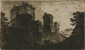 Borthwick Castle fra sydvest af John Clerk of Eldin