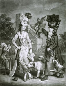 Miss Wicket og Miss Trigger, 1778 (mezzotint)