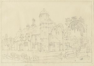 Dudley Priory: blyantstegning, nd [1800-tallet] af John Coney