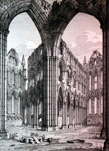 Whitby Abbey, Yorkshire, illustration fra 