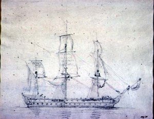 En mand i krig (grafit på papir) af John Constable