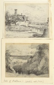 A Manor House, 1815, og Dedham fra nær Gun Hill, Langham, ca. 1815 af John Constable