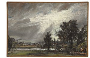 Udsigt over Salisbury (olie på papir lagt på lærred) af John Constable