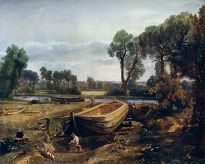 Bådbygning nær Flatford Mill, 1815, 1912. af John Constable