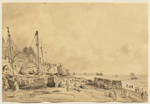 Brighton Beach, Looking East, 1824 af John Constable
