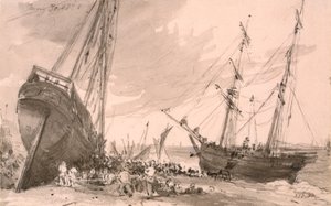 Brighton kystscene med to skibe i forgrunden, 30. maj 1828 af John Constable
