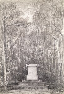 Cenotaph til Sir Joshua Reynolds i Coleorton Hall, Leicestershire, 1823 (blyantstegning) af John Constable
