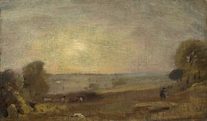Dedham Vale fra vejen til East Bergholt: Sunset, 1810 af John Constable