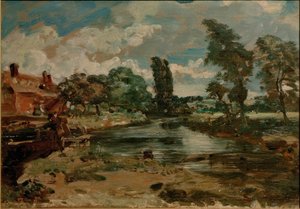 Flatford Mill set fra slusen af John Constable