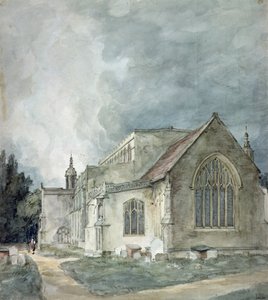 Østre Bergholt Kirke, ca. 1805-11 (akvarel) af John Constable