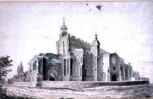 East Bergholt Kirke: det ydre fra sydvest (tegning) af John Constable