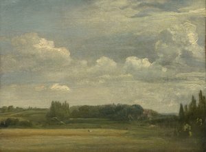 Østre Bergholt Fælled, Udsigt mod Præstegården, 18. august 1813 af John Constable