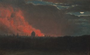Brand i London, set fra Hampstead, 16. oktober 1834, set fra Hampstead, ca. 1826. af John Constable