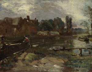 Flatford Mølle fra slusen, ca. 1810 af John Constable