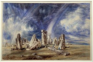 Forhistorisk sted i Stonehenge (England). Maleri af John Constable (1776-1837) af John Constable