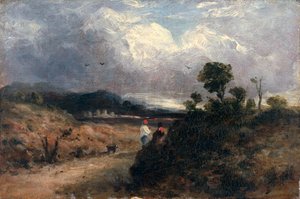 Vejscene (olie på lærred) af John Constable