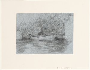 Robåd fortøjet under en banke af John Constable
